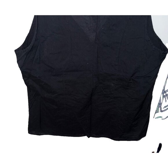 St.John's Bay top plus size 1X peasant boho short sleeve black button up - Picture 7 of 7